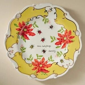NWT Anthropologie Lou Rota 12 Days Christmas Ladies Dancing  Dessert Plate